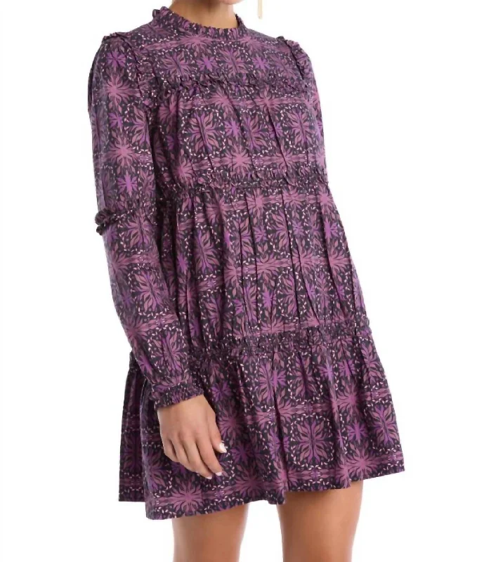 Sandra Dress In Plum Kaleidoscope Stylish Women's Attire