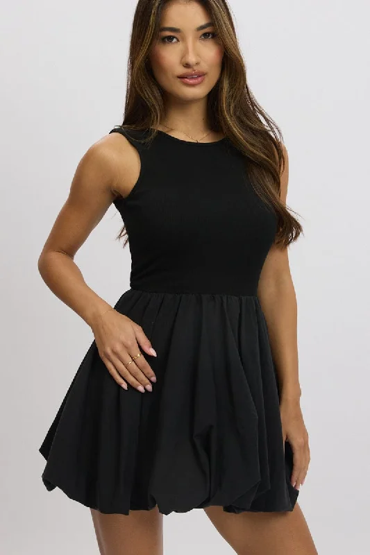 Black Bubble Dress Mini Designer Women's Fashion Online