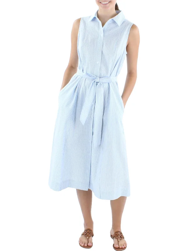 Womens Belted Long Shirtdress Women's Outdoor Attire