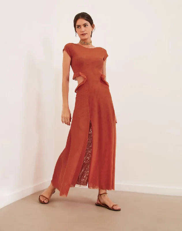 Evie Long Dress (exchange only) - Grapefruit Casual Fashion for Women