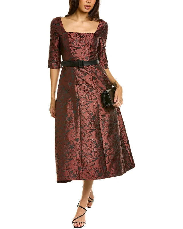 Kay Unger Elania Tea-Length Dress Women's Evening Wear for Special Occasions