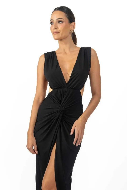 Bonnie Women's Backless Dress In Black Women's Outfit For The Office