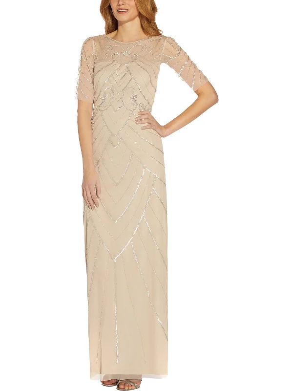 Womens Beaded Long Evening Dress Fashion-Forward Women's Clothing