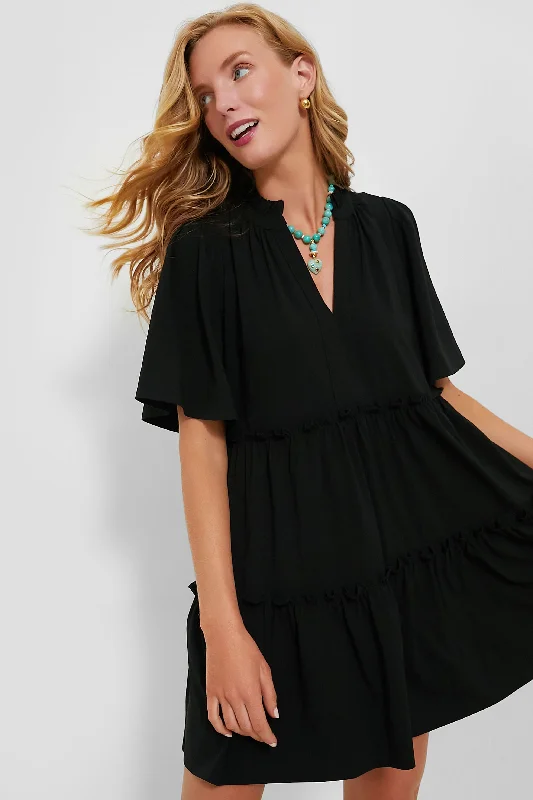 Black Crepe Crawford Dress Women's Resort Garments