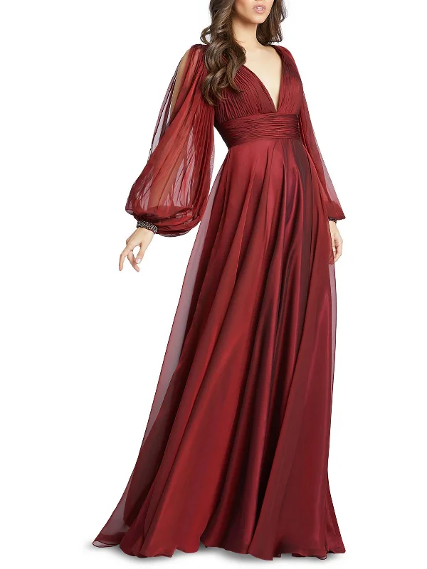 Womens Shirred Maxi Evening Dress Flash Sale Online