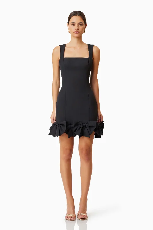 Kennedy Mini Bow Dress In Black Holiday Discount