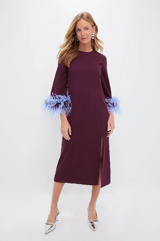 Oxblood Feather Eleanor Dress Women's Cozy Clothes