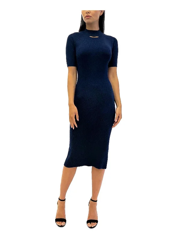 Womens Ribbed Knit Midi Sweaterdress Women's Garments