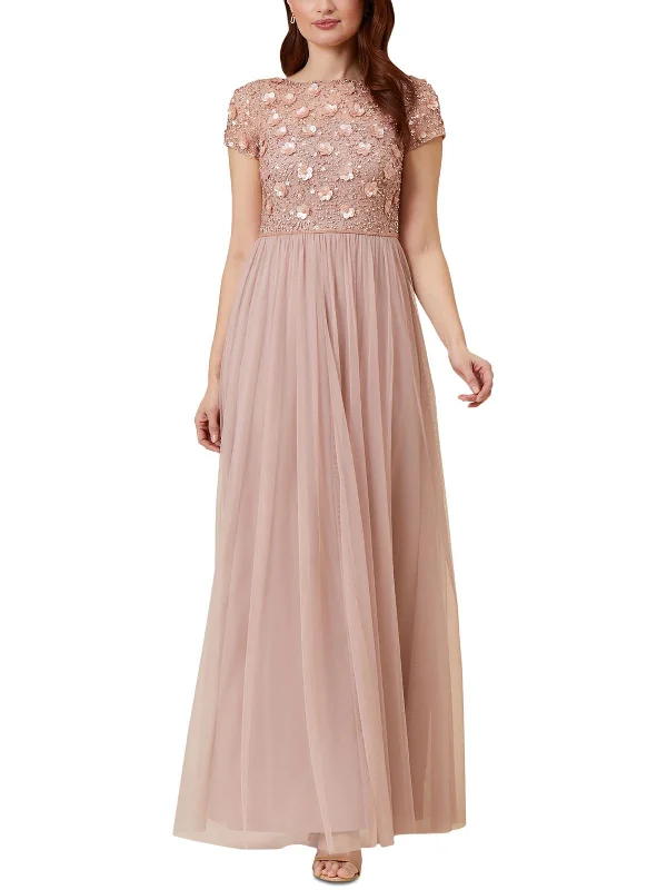 Plus Womens Embellished Long Evening Dress Women's Everyday Attire