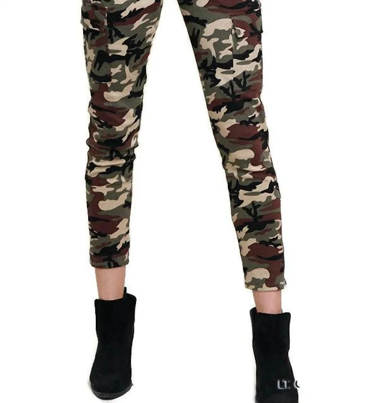 Camo High Waist Skinny Pant In Green Online Boutiques