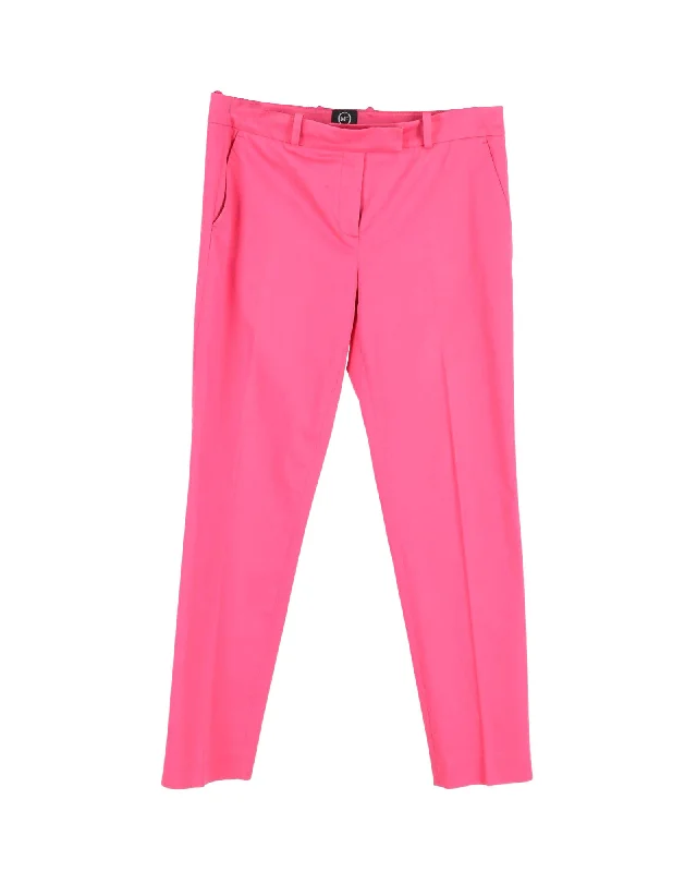 Alexander McQueen Cropped Trousers in Pink Cotton Women's Online Clothing Boutique