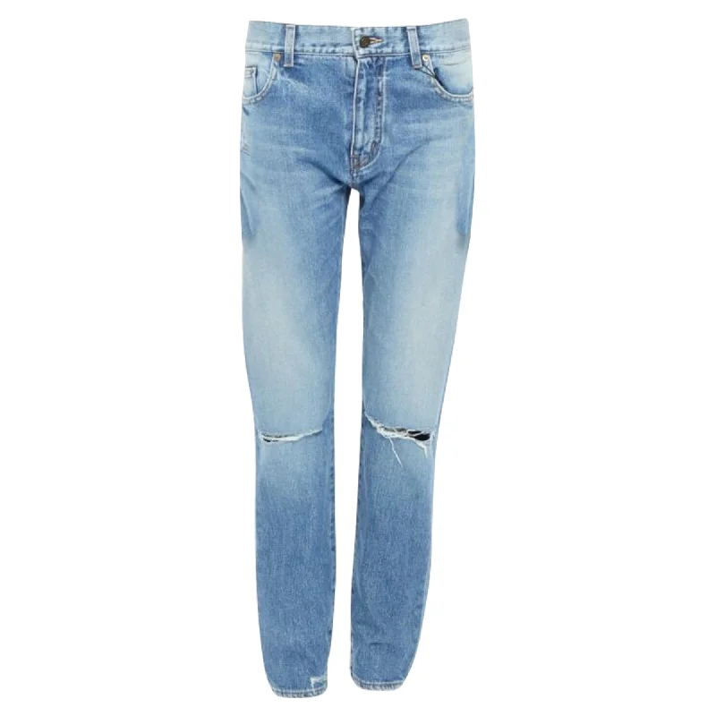 Saint Laurent cotton torn skinny denim jeans Women's Clothing Sets