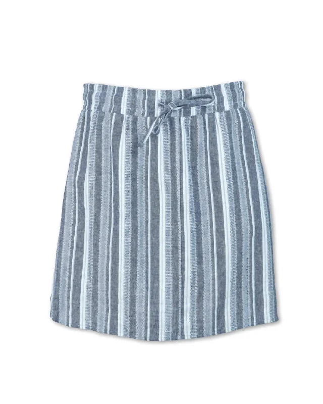 Women's Striped Skort In Indigo Flash Discount