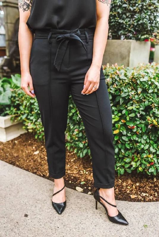 Tegan Paperbag Trousers In Black Luxury Fashion