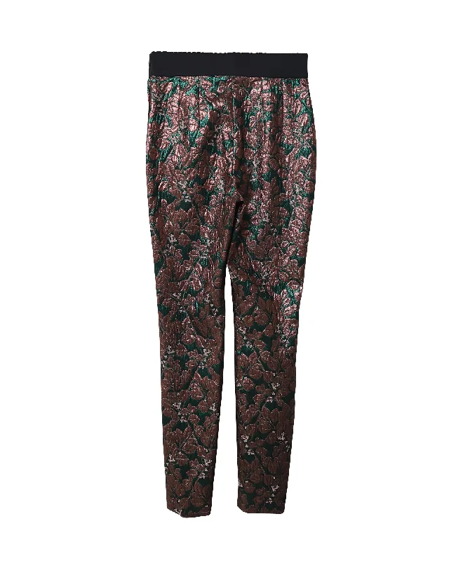 Dolce & Gabbana Iridescent Brocade Cigarette Pants in Multicolor Polyester Fashion-forward Women's Wear