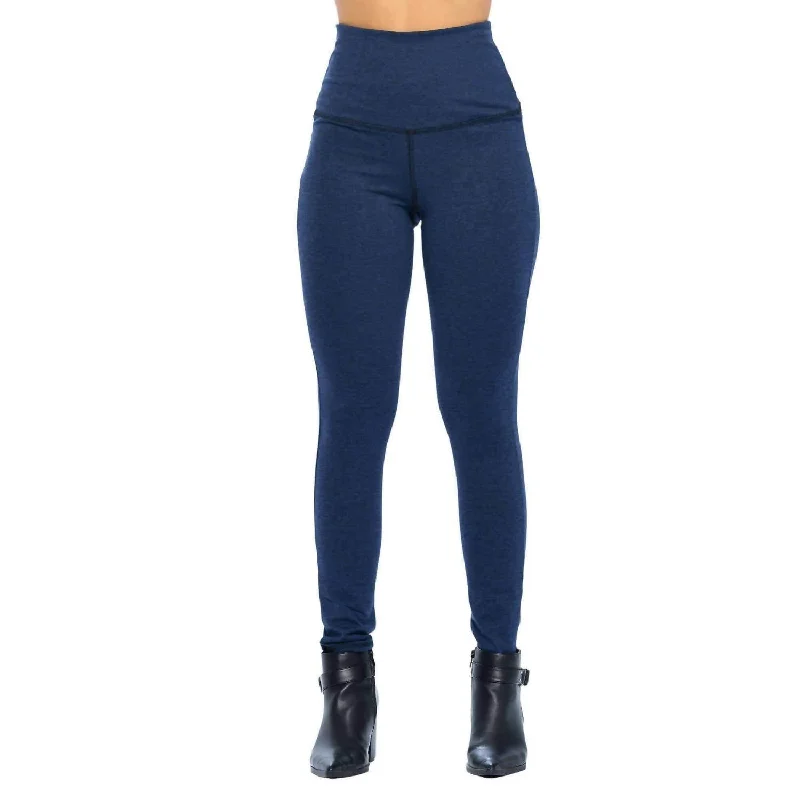 Yoga Pant Leggings In Heathered Navy Workwear Fashion for Women