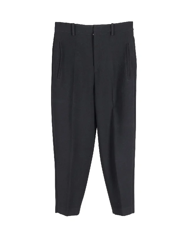 Isabel Marant Straight Leg Trousers in Black Wool Flash Discount