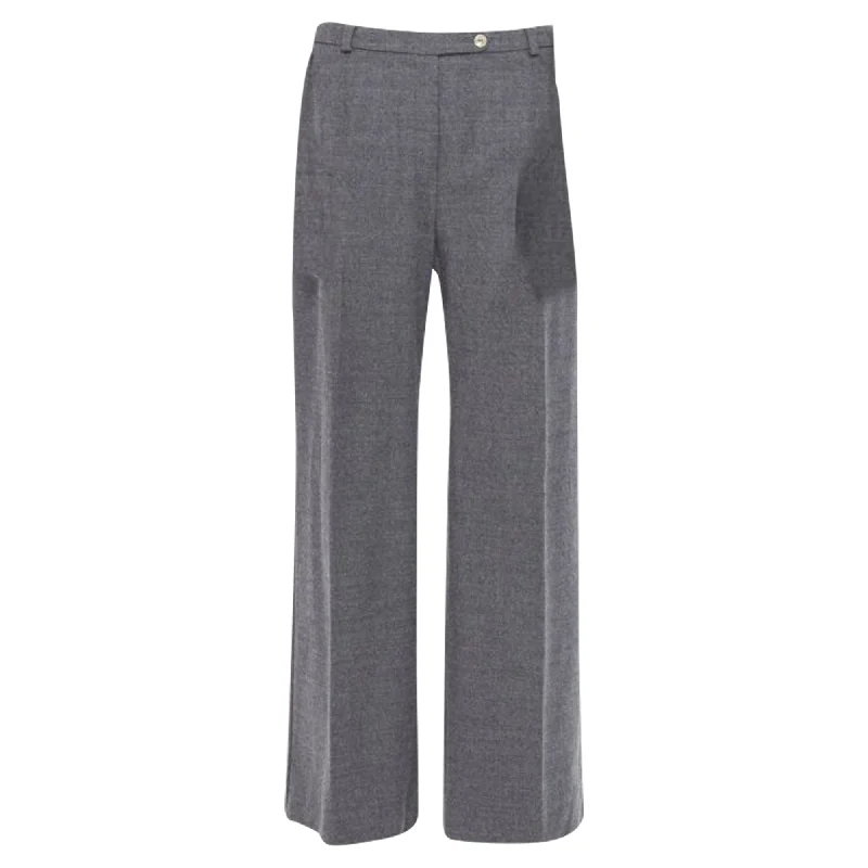 Sportmax virgin wool blend concealed pocket wide leg pants Online Boutique Stores