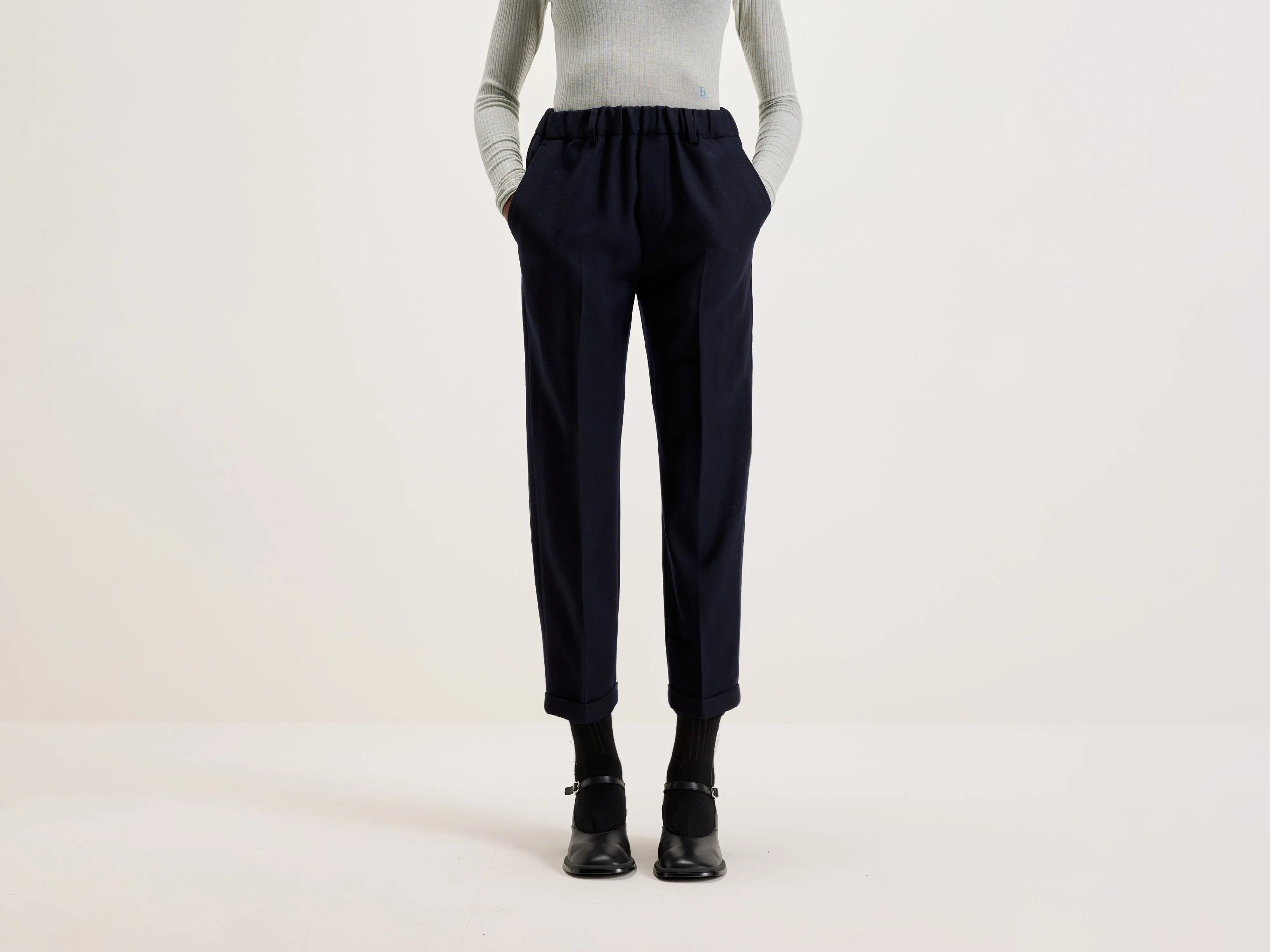 Robin Wool Pants  (242 / W / NAVY) Online Boutiques