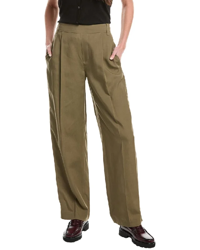 Vince Straight Leg Linen-Blend Pant Chic Clothes For Women