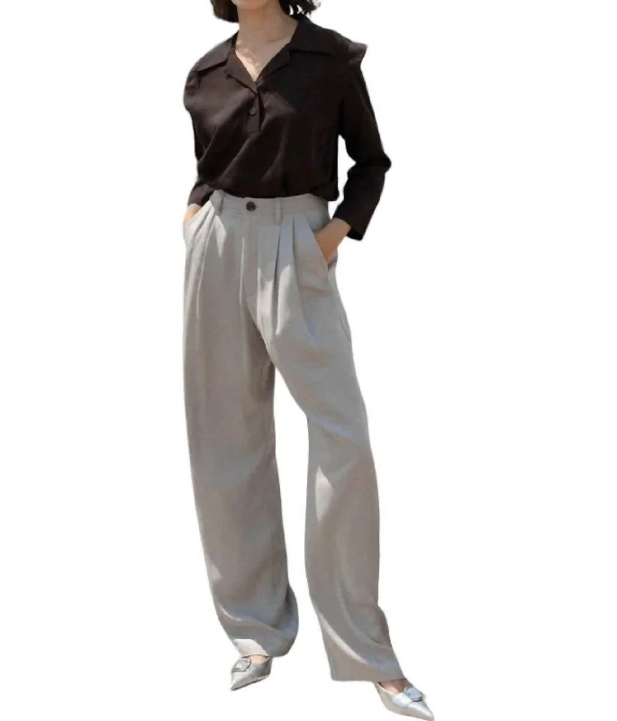 Saunter Trouser Pants In Pebble Timeless Women's Outfit