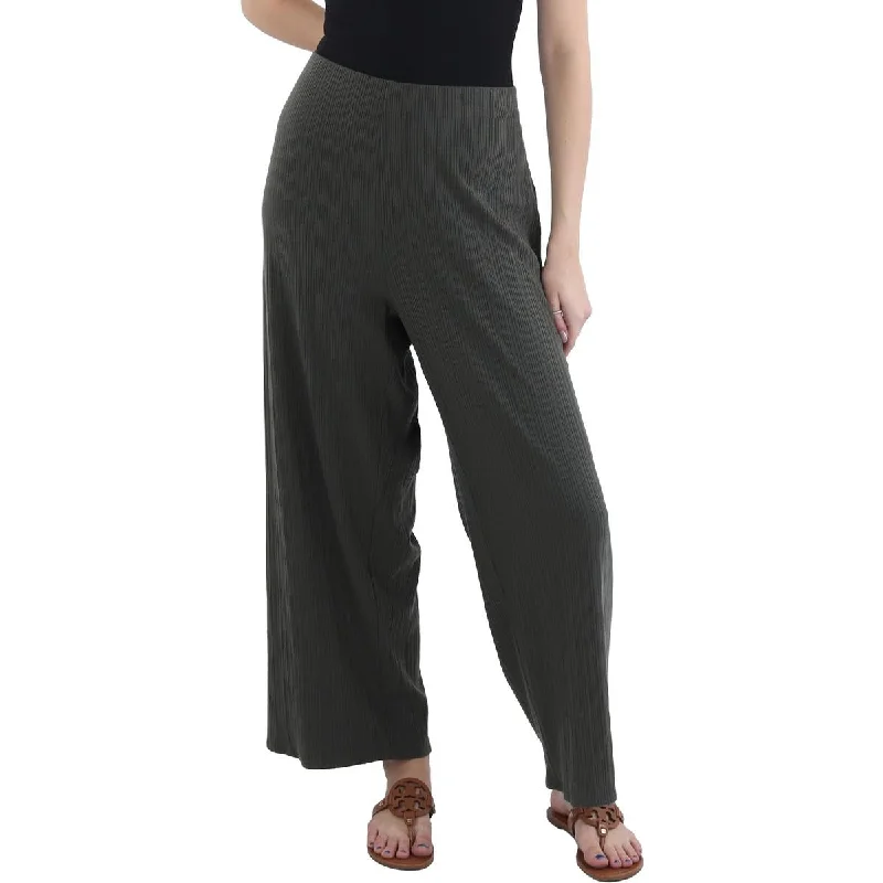 Womens Wide Leg Ribbed Wide Leg Pants Fashionable Casual Tops