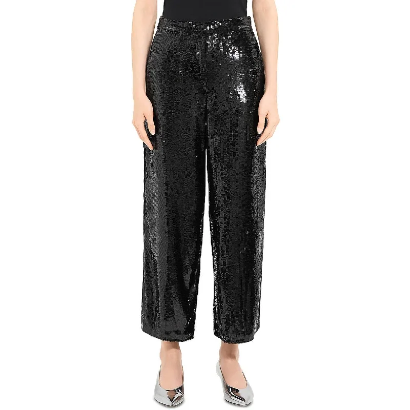 Womens Sequin Relaxed Cropped Pants Women's Fashion Clothing