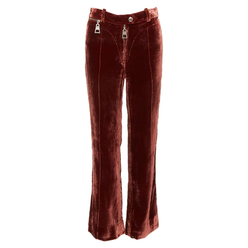 Louis Vuitton logo zipper head velvet wide pants Women's Vintage Clothes