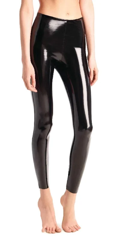 Faux Patent Leather Legging In Black Clothing Sales