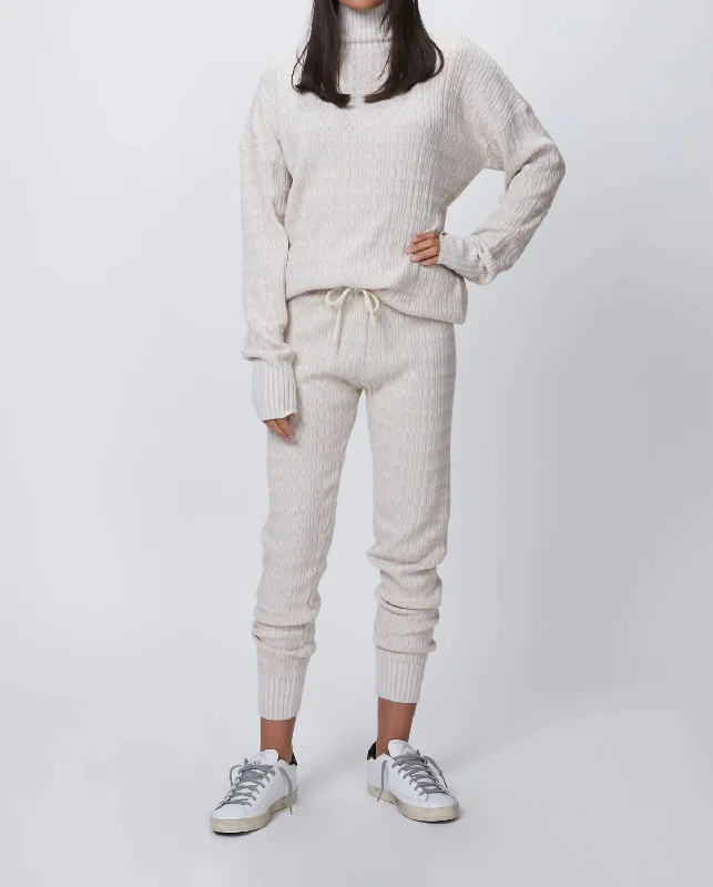 Florence Sweatpant In Neutral Knit Street Style Fashion