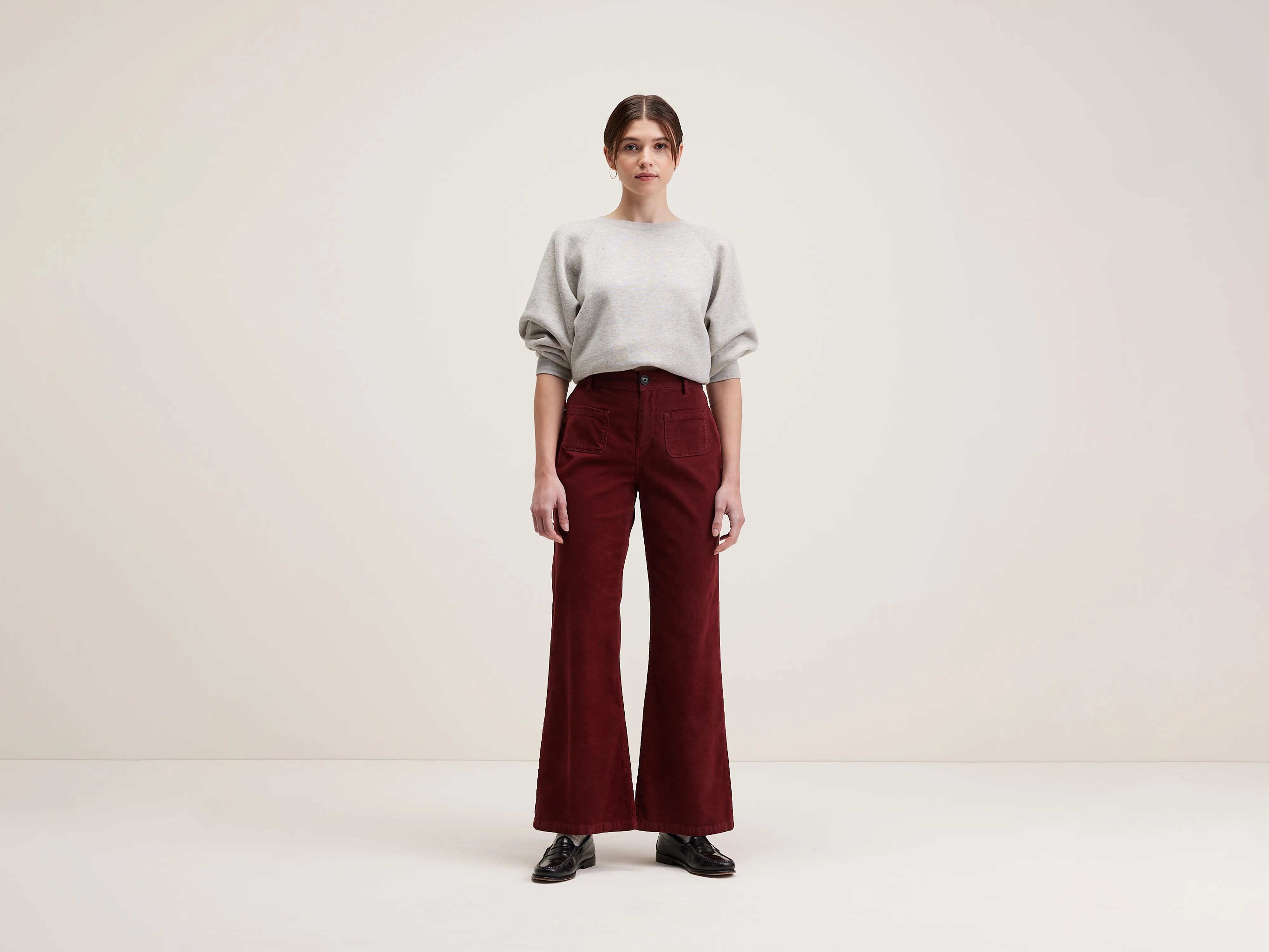 Park flared trousers (242 / W / GRENAT) Elegant Clothing For Women