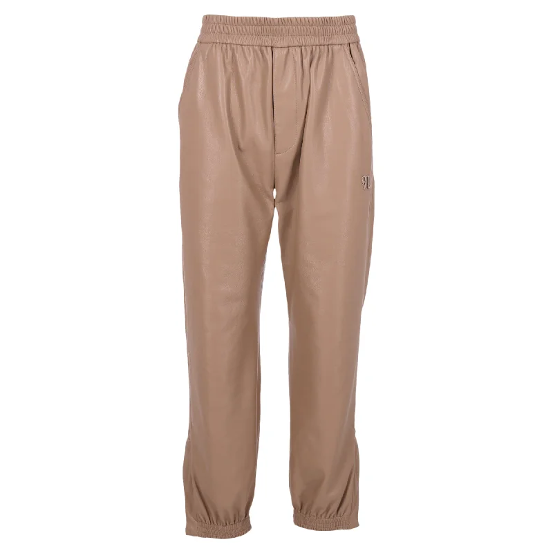 Nanushka Elastic Waist Pants in Beige Polyester Stylish Loungewear for Women