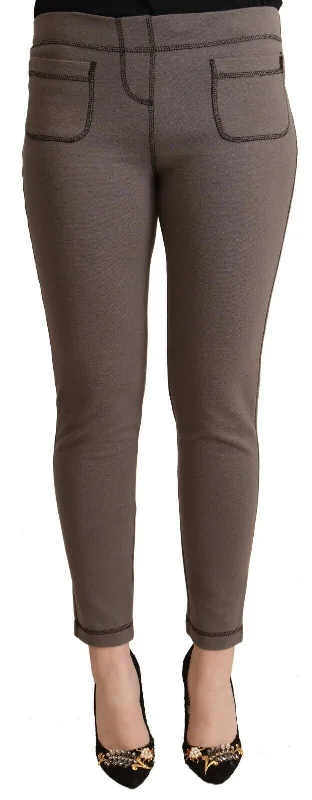 John Galliano Chic  Mid Waist Skinny Pants for Sophisticated Women's Style Women's Holiday Clothing