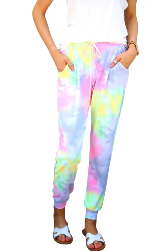 Pastel Tie Dye Jogger In Multi Bundle Offer