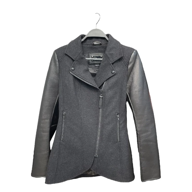 MACKAGE/Coat/XS/Wool/BLK/leather sleeves Charming Women's Garments