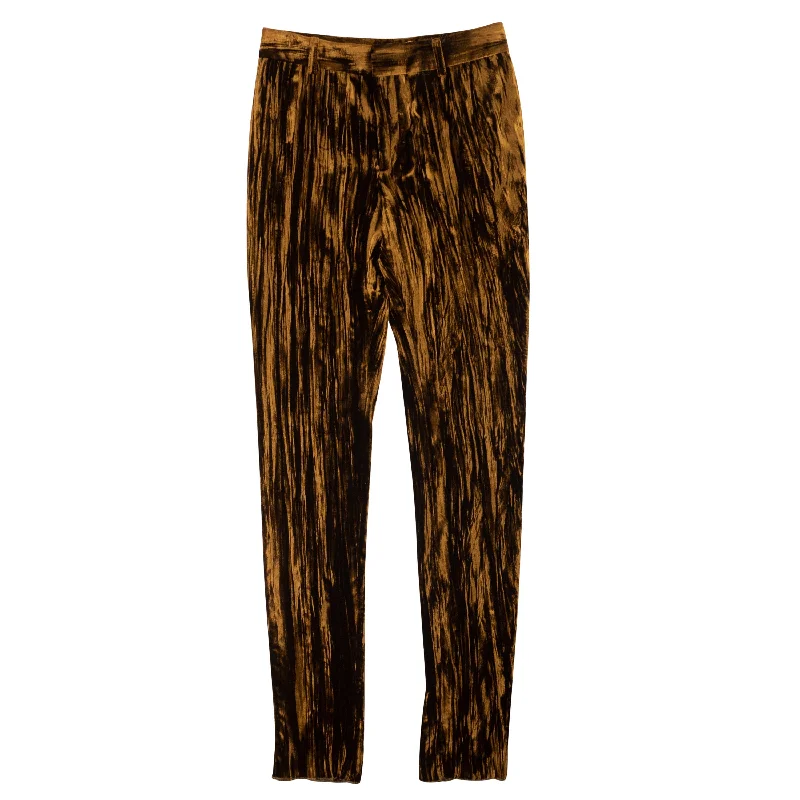 Women's Metallic Bronze Velvet Day Pants Women's Athletic Garments