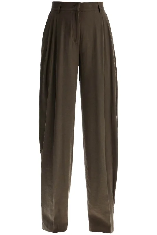 The Andamane Women's  Wide Leg Viscose Trousers With Front Pleats Classic Women's Apparel