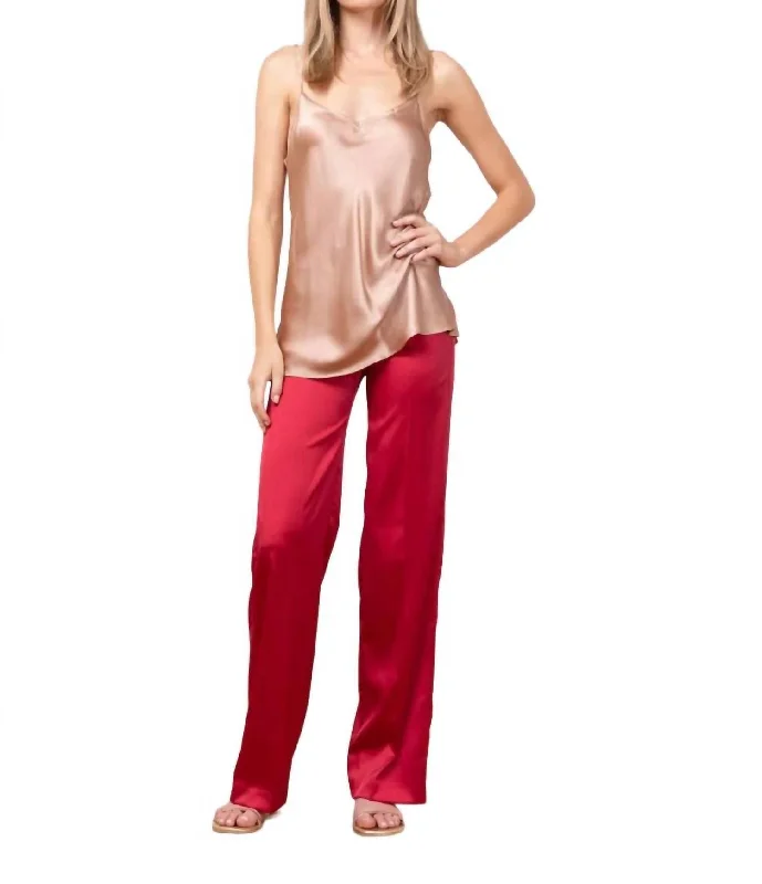 Flavia Satin Pant In Red Flash Sales Today