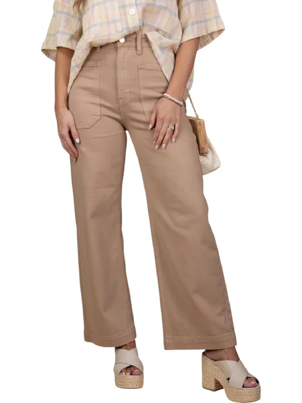 Zara Wide Leg Utility Pants In Brown Women's Trendy Attire