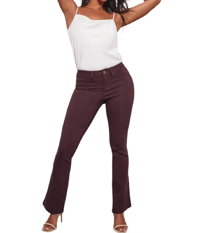 Missy Hyperstretch Bootcut Pants In Dark Berry Women's Clothing Sale