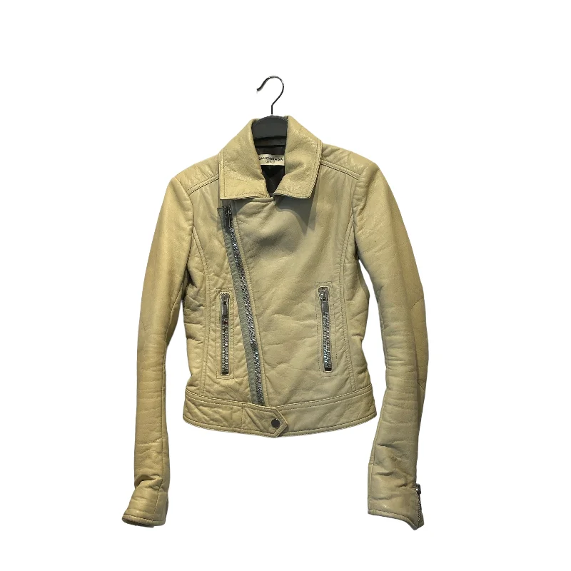 BALENCIAGA/Leather Jkt/34/Sheepskin/KHK/ Elegant Women's Attire