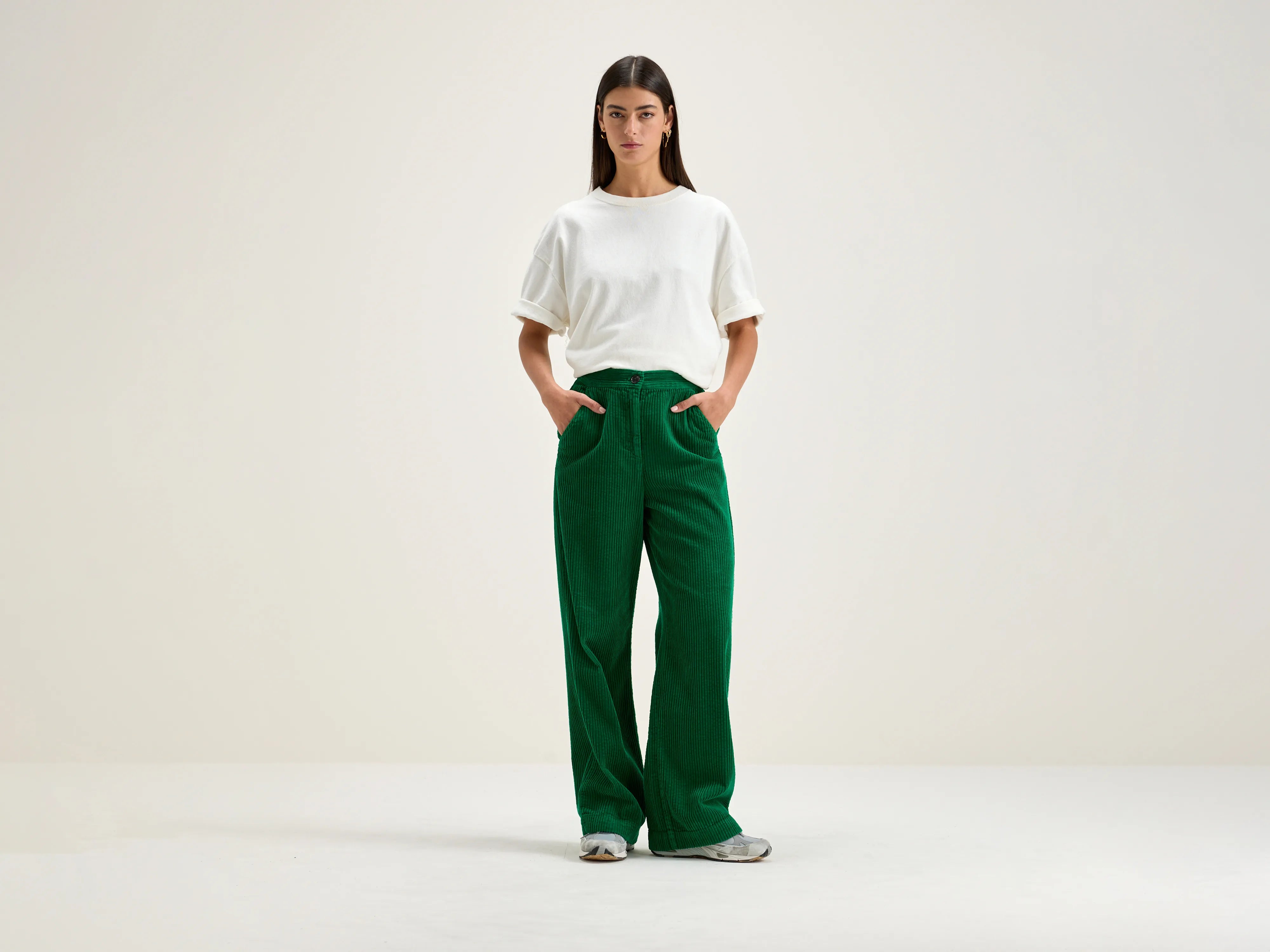 Gabor straight wide trousers (242 / W / CHLOROPHILE) Women's Comfortable Clothes For Weekends