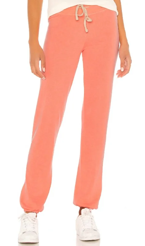 Basic Sweatpant In Tangerine Orange Women's Street Style Casual Wear