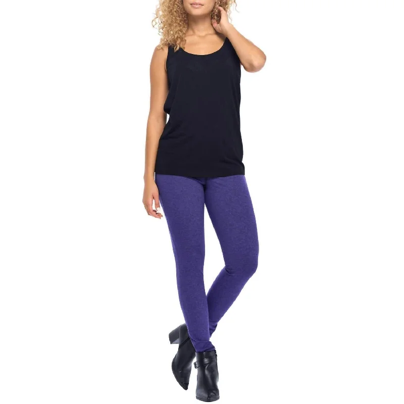 Yoga Pant Leggings In Heathered Violet Women's High Street Fashion