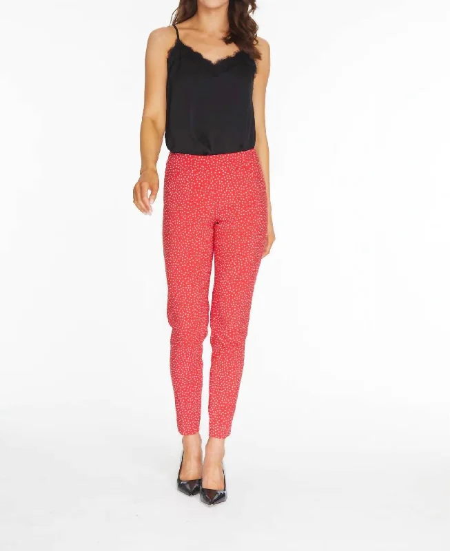 Never Have To Be Pull On Pant In Red Print Tailored Clothing For Women