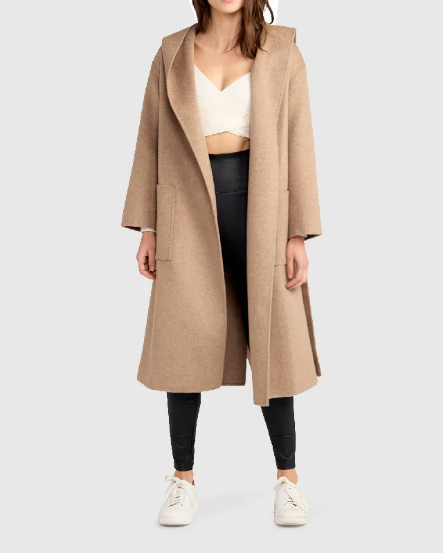 Arcadia Oversided Coat with Hood Women's Vintage-Inspired Outfit