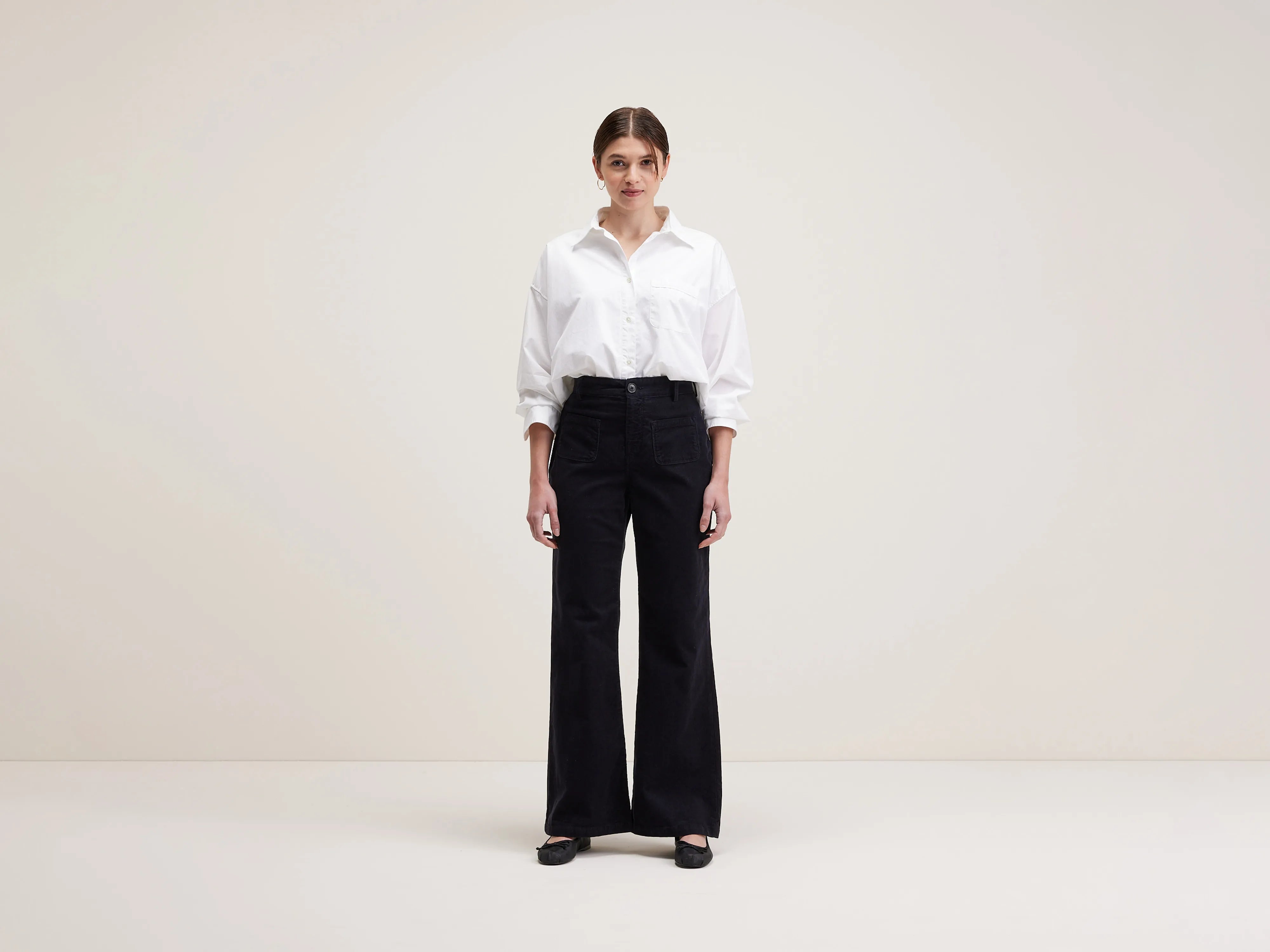 Park flared trousers (242 / W / BLACK BEAUTY) Women's Contemporary Clothing