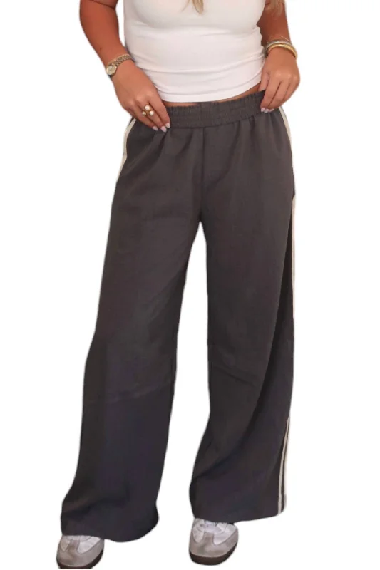 Off Track Bottom Pants In Gray Online Shopping Boutiques