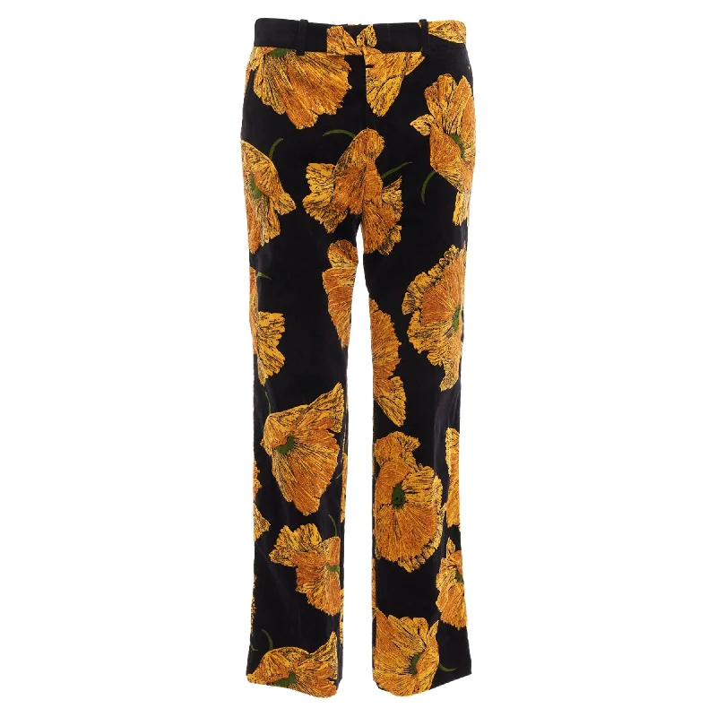 Gucci alessandro michele floral velvet straight pants Seasonal Women's Fashion Trends