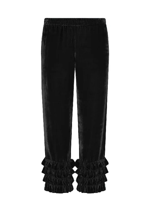 Talitha Velvet Pants In Black Affordable Women's Garments